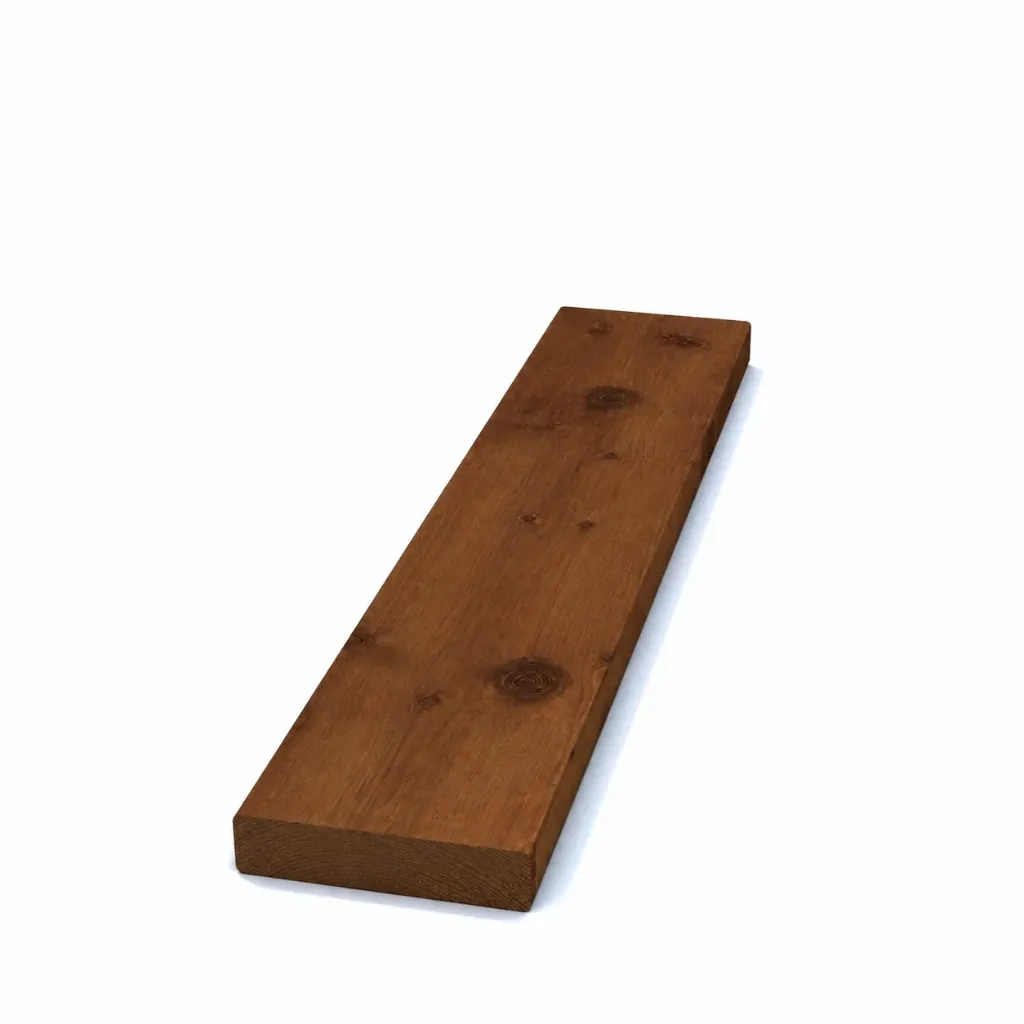 [HK014211] Nørdix AeroGuard™ plank 32x125mm geschaafd (28x120mm), bruin geïmpregneerd (3000 mm)