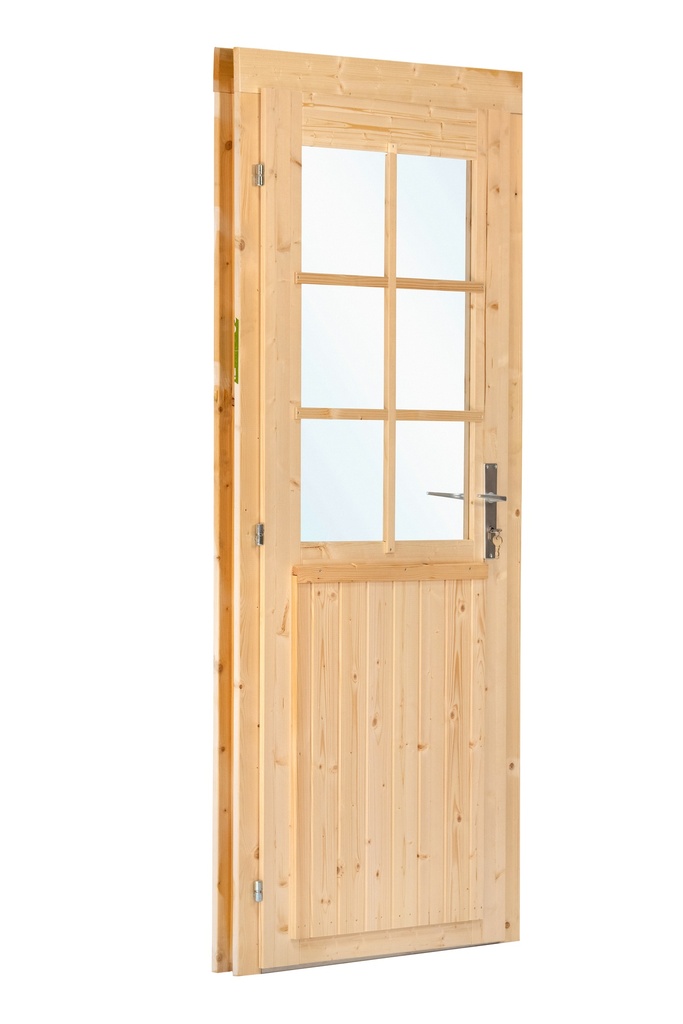 [HK001451] Deur enkel met raam D6 LS vuren 90,5 x 196 cm (links scharnierend)