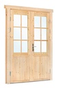 Dubbele deur+kozijn dubbel glas, vuren, XL 174 x 209 cm
