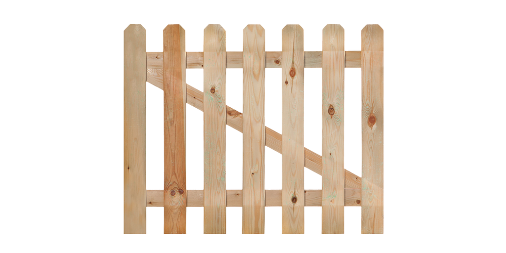 Tuinhekdeur grenen groen geïmpregneerd recht