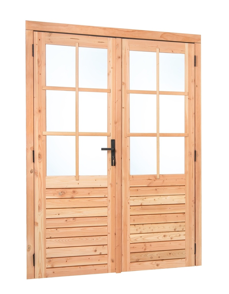 Douglas dubbele glas deur 6-ruits B1850xH2050mm buitenmaat, linksdraaiend