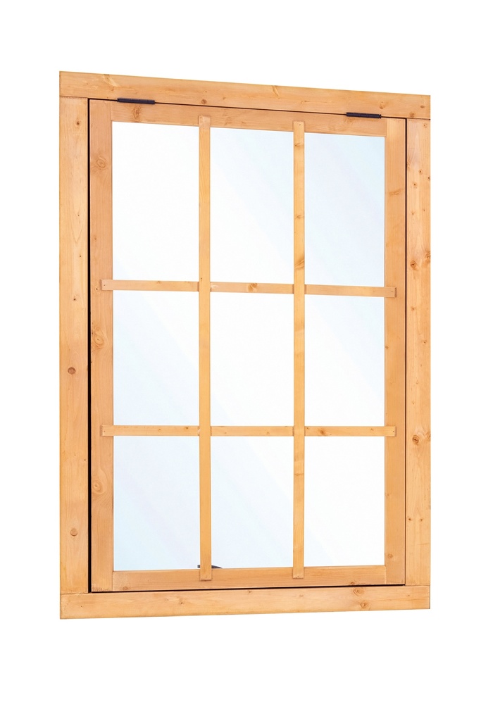 Douglas uitzetraam 9-ruits B1000xH1554mm (buitenwerkse maat) incl. 2 soorten roedes, RVS raambeslag, tochtrubber