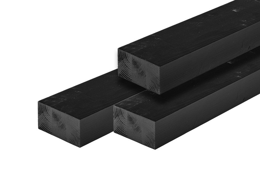 ME vuren ligger 6,5 x 12,0 x 200 cm, zwart gespoten, geschaafd