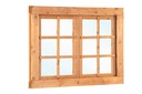 Red Class Wood uitzetraam, 6-ruits, dubbel Uitzetraam B1252 x H900 mm buitenmaat