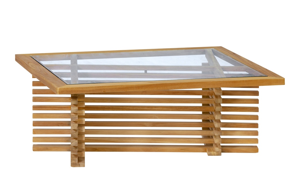 [HK001806] Teak loungeset Riverside tafel met glasplaat