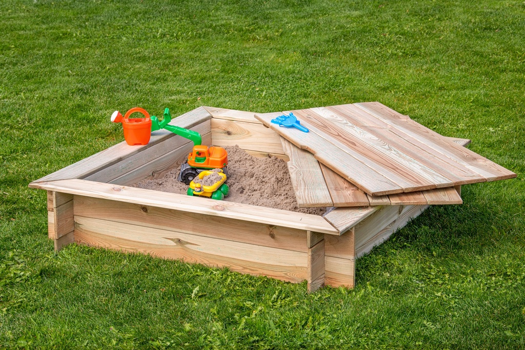 [HK001862] Zandbak Vierkant met deksel L120 x B120 x H24 cm