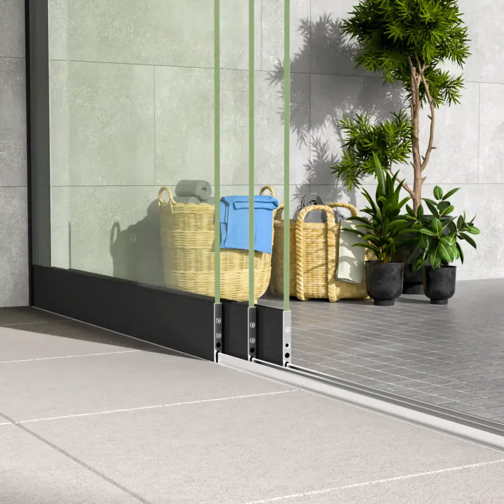 Glazen schuifwand 3-rails