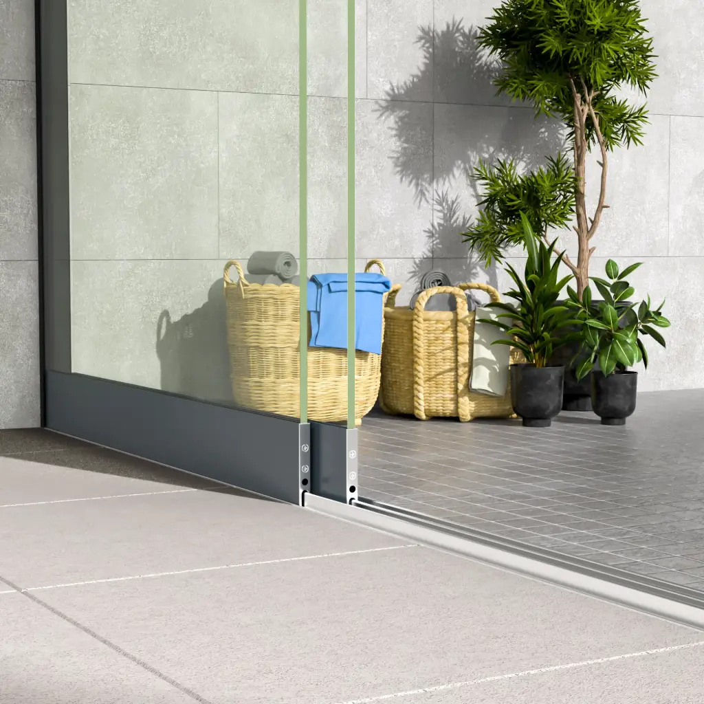 Glazen schuifwand 2-rails