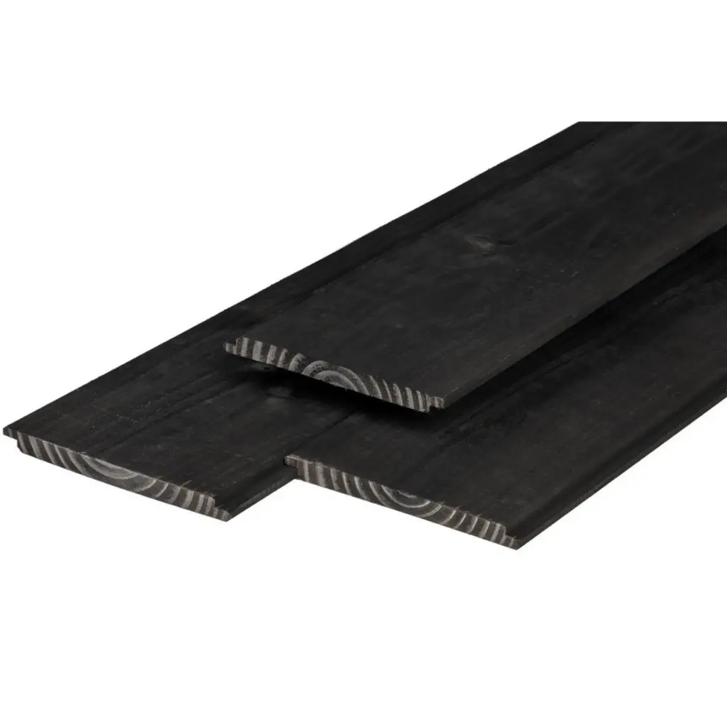 Douglas 365™ wisselsponning 18x195mm, 3 zijden geschaafd, 1 zijde fijnbezaagd, zwart gespoten