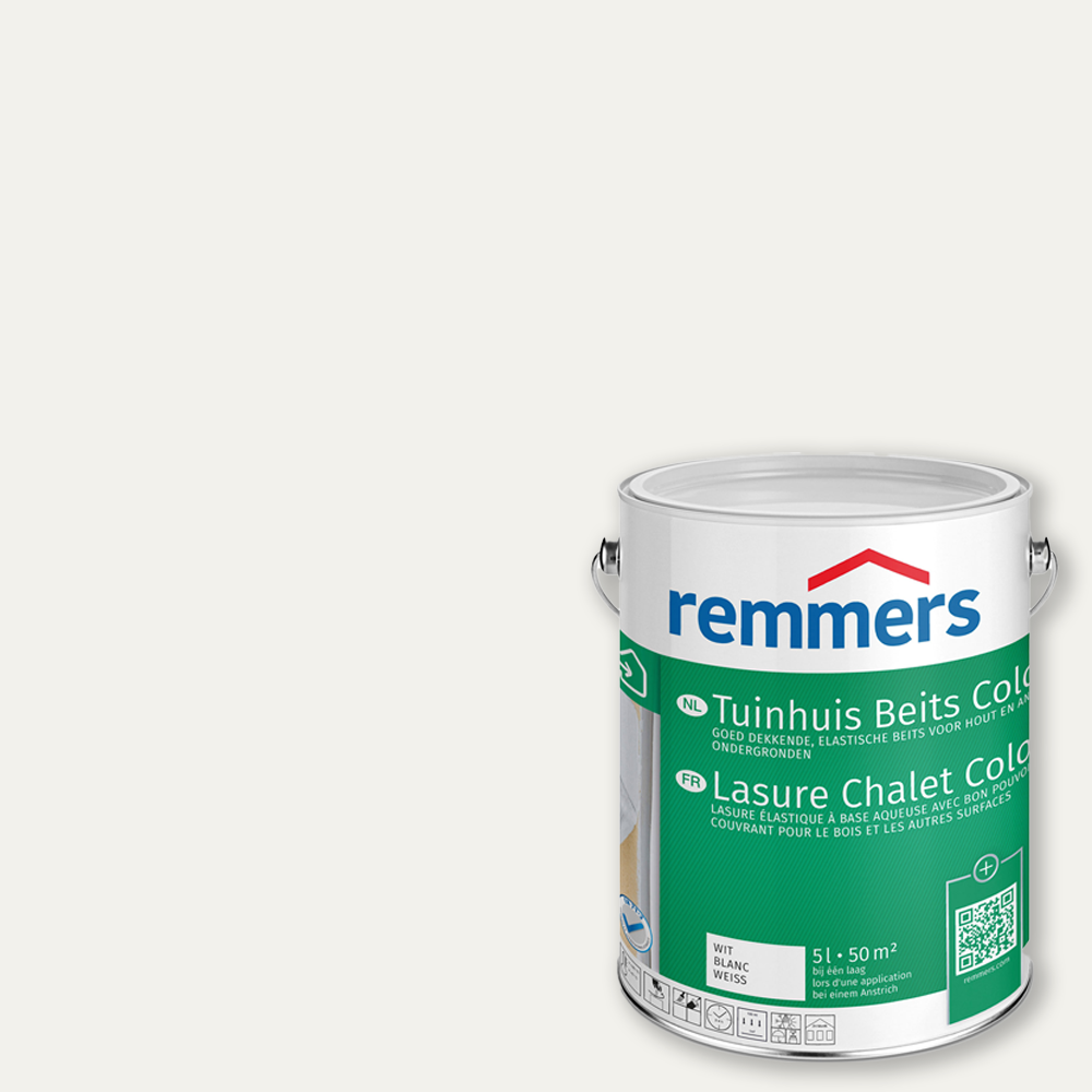 [HK000348] Remmers® tuinhuis beits 0.75/2.5L, diverse kleuren (Wit (RAL 9016), 0.75L)
