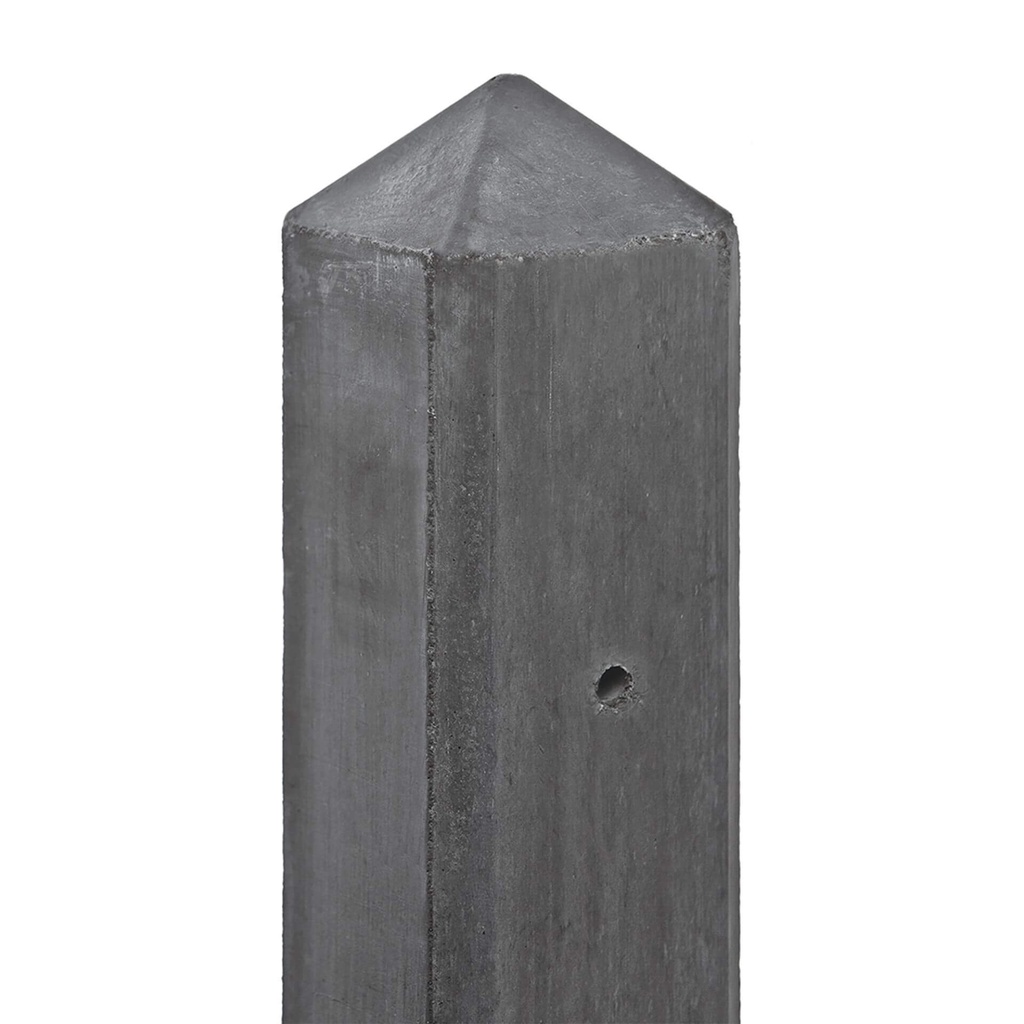 [HK000600] Beton paal 10x10x280cm diamandkop, glad antraciet (verschillende varianten) (Eindmodel)