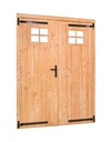 Douglas dubbele dichte deur met klein raam B1850xH2050mm buitenmaat, linksdraaiend